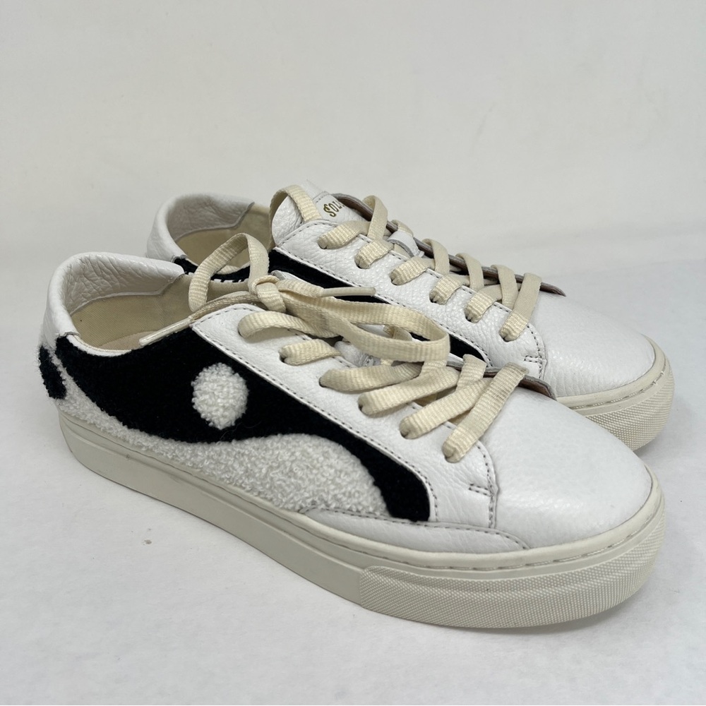 Soludos Yin Yang Black & White Platform Sneakers Size 8